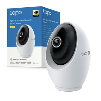 Tapo C260 Telecamera Wi-Fi Interno 4K 8MP, 360° Visuale, Riconoscimento Facciale