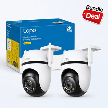 Tapo C520WS Telecamera Wi-Fi Esterno 2K 4MP, 360° Visuale, Visione Notturna a Colori Starlight, Wi-Fi/Ethernet, 2pz, ⚠️Non a batteria