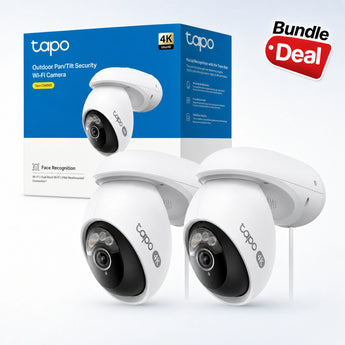 Tapo C560WS Telecamera Wi-Fi Esterno 4K 8MP, 360° Visuale, Visione Notturna a Colori Starlight, Wi-Fi/Ethernet, 2pz, ⚠️Non a batteria