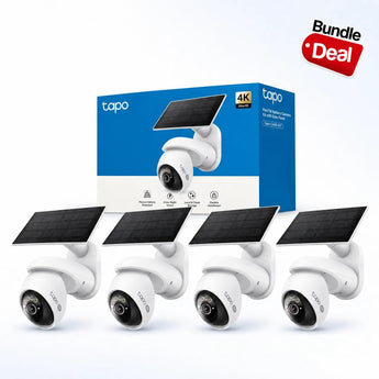 Tapo C660 KIT Telecamera WiFi Esterno 4K 8MP Batteria, Starlight, 360° PTZ, 4pz