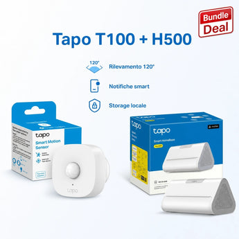 Tapo T100 + H500 HomeBase – Kit Sensore di Movimento con Archiviazione Locale