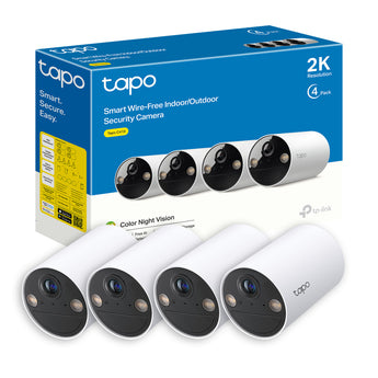Tapo C410 Telecamera Wi-Fi Esterno a Batteria 2K 3MP, Visione Notturna a Colori, 4pz
