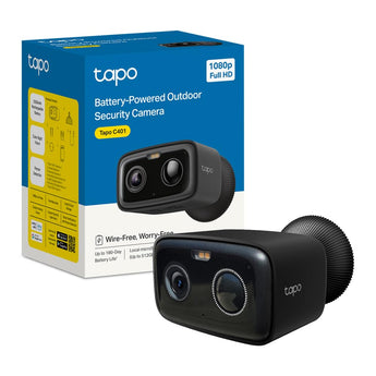 Tapo C401 Telecamera Wi-Fi Esterno Senza Fili 1080P 2MP, Rilevamento Persone AI, Fino a 180 Giorni, Visione Notturna a Colori, IP65