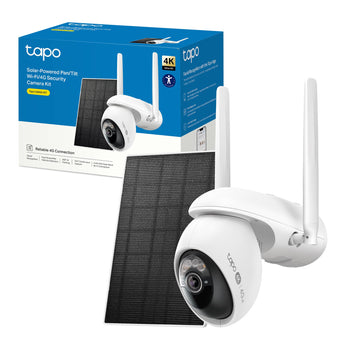 Tapo C665G KIT Telecamera 4G LTE da Esterno 4K 8MP con Pannello Solare, Pan/Tilt, Visione Notturna a Colori, Rilevamento AI, Registrazione 24/7