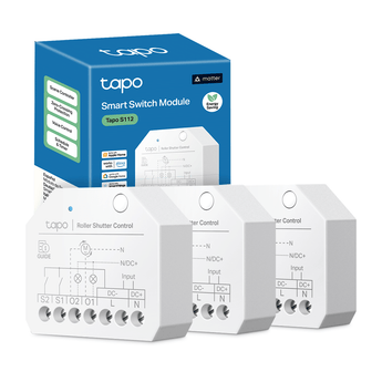 Tapo S112 Relè Interruttore con Misurazione di Consumo, Intelligente WiFi e Bluetooth a 2 Canali 6A, 3pz