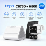 Tapo C675D KIT + H500 HomeBase – Kit Sicurezza 4K Dual-Lens con Storage Locale