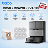 Tapo RV50 Pro Omni + RVA210 + RVA310 Set Robot Aspirapolvere con Sacchetti e Accessori