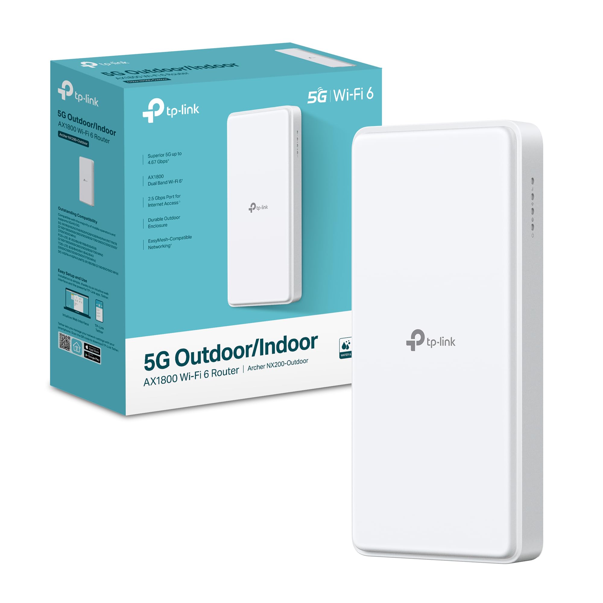 Archer NX200-Outdoor Router 5G con SIM da Esterno, Wi-Fi 6 AX1800Mbps ...