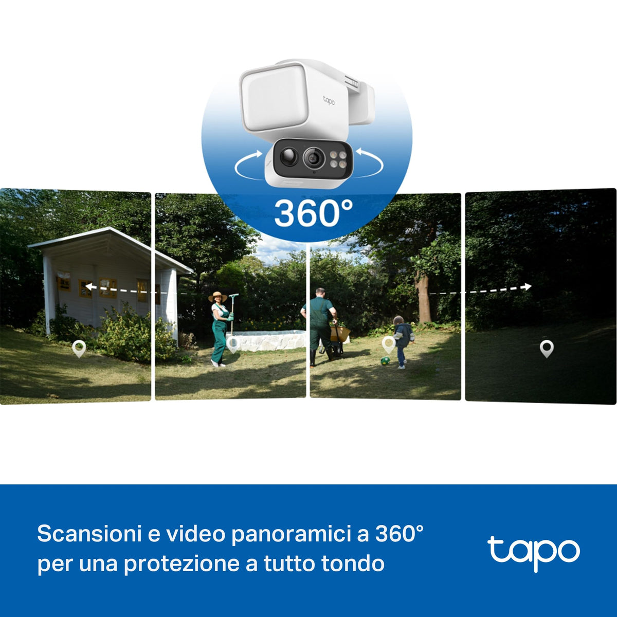 Tapo C615F KIT Telecamera WiFi Esterno 2K 3MP Senza Fili con Pannello ...